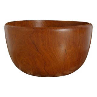 Mid-Century Modern Teak Wood Bowl, 1960s For Sale