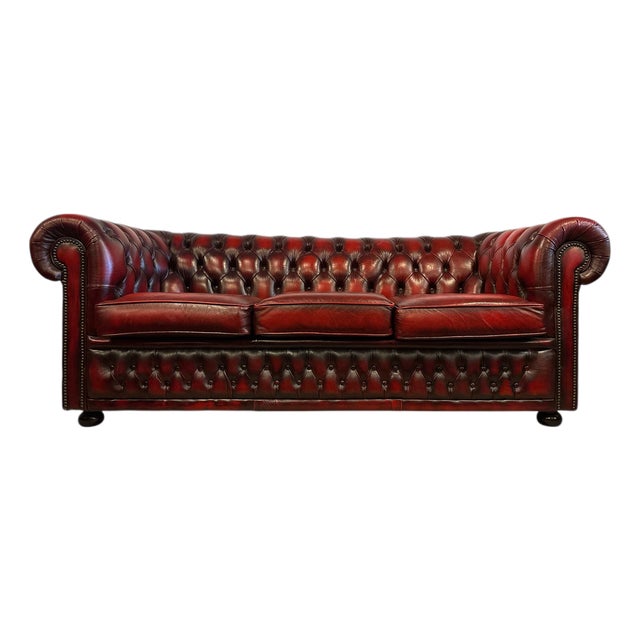 Chesterfield Leather Sofa from Winchester For Sale