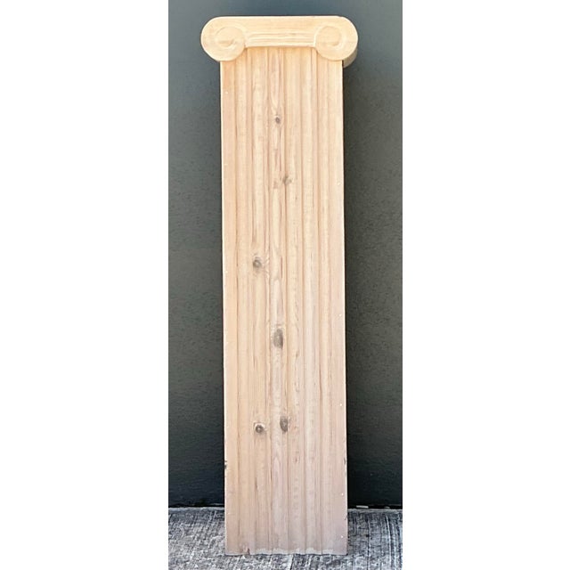 Vintage Washed Knotty Pine Column Pedestal For Sale - Image 11 of 12