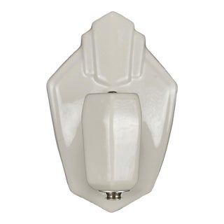 Mid 20th Century Restored Art Deco White Porcelain Wall Sconce For Sale