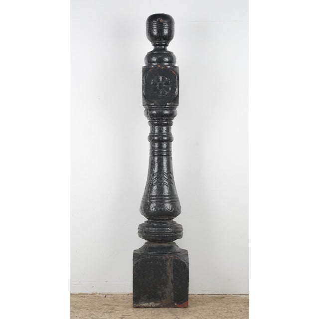 Pair of Antique Victorian 48 In. Cast Iron Newel Posts For Sale - Image 12 of 13