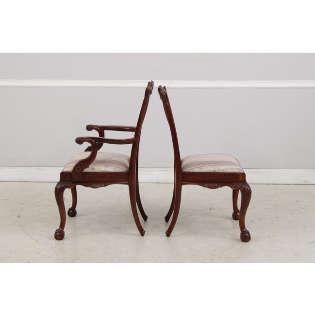 Set of 6 Maitland Smith Chippendale Mahogany Dining Room Chairs For Sale - Image 11 of 18