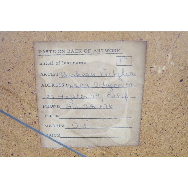 Wood Mid 20th Century Original Oil Painting on Board Signed on the Bottom, Framed For Sale - Image 7 of 8