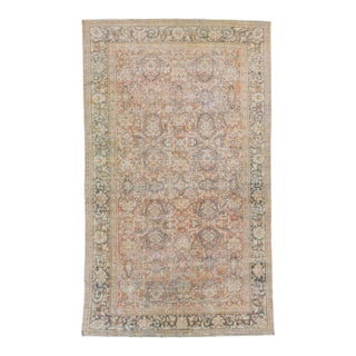 1920s Oversize Antique Persian Mahal Wool Rug With Allover Orange/Rust Field For Sale