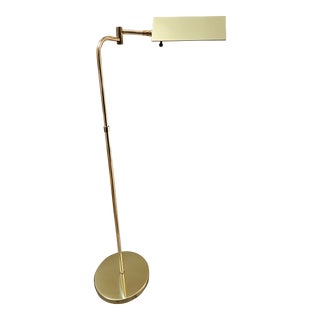 Mid-Century Adjustable Brass Floor Lamp For Sale