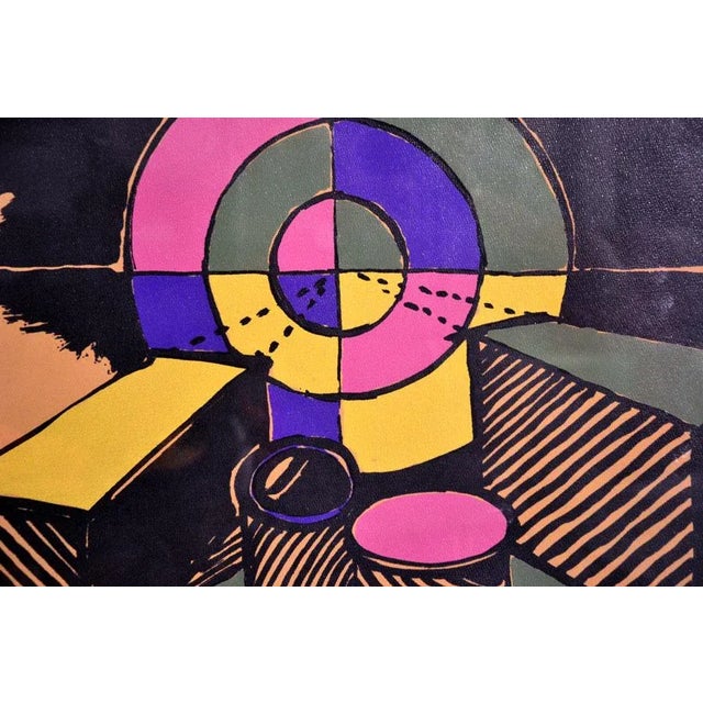 1970s Vintage Serigraph on Cardboard by Enzo Bioli For Sale - Image 5 of 7
