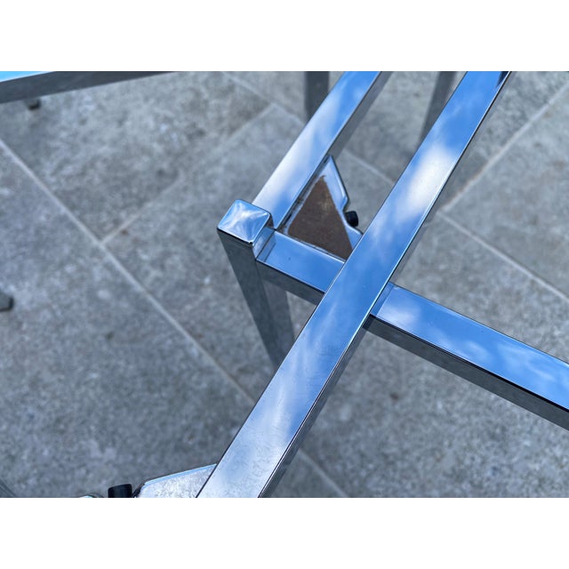 Vintage Chrome and Glass Nesting Tables, 1970, Set of 3 For Sale - Image 13 of 18