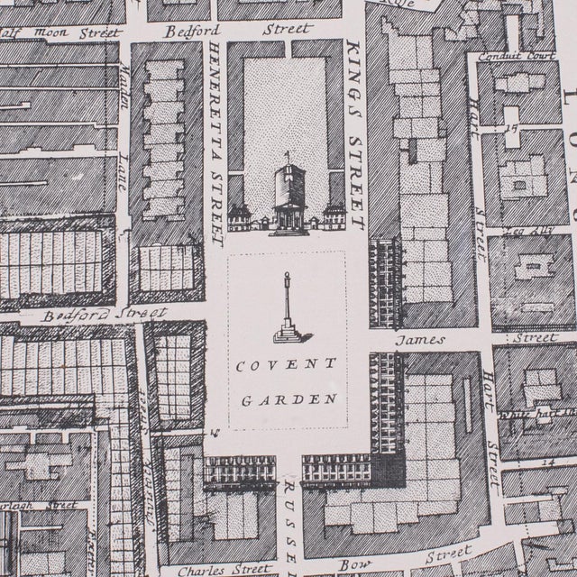 Vintage 18th Century Street Map, London, Covent Garden, the Strand, Cartography For Sale - Image 9 of 11