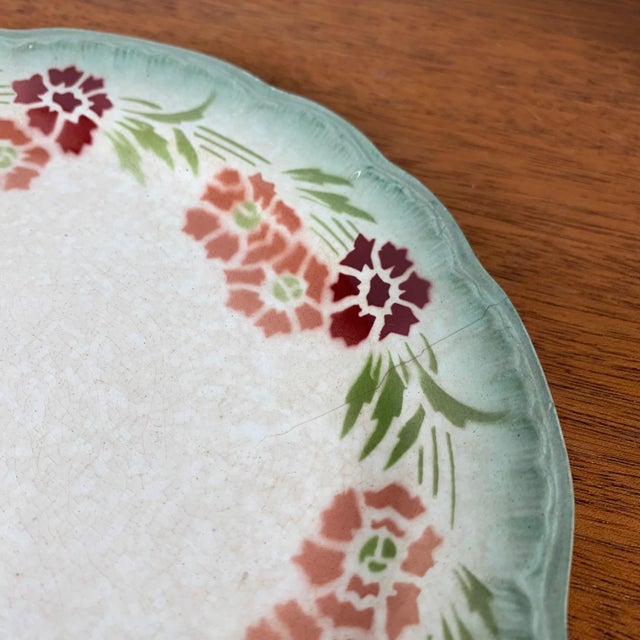 Cream Choisy Le Roi Plates in Earthenware with Floral Motif, Late 19th Century, Set of 2 For Sale - Image 8 of 10
