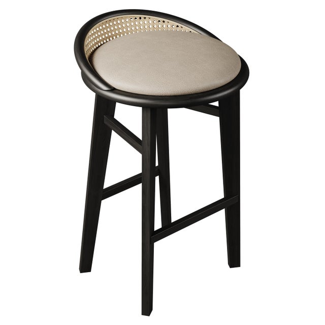 Beige Brummell Bar Stool by Wood Tailors Club For Sale - Image 8 of 11