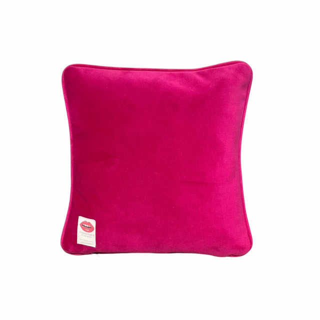 Made to Order Blue Velvet "Woke Up Sexy as Hell Again" Pillow, Custom For Sale - Image 4 of 4