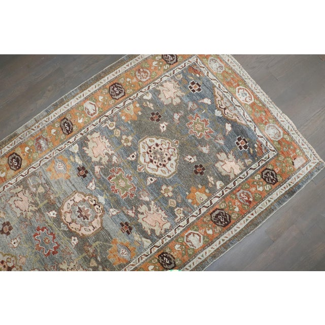 Brown Antique Zabihi Collection Persian Bidjar Runner - 4'2" x 15'10" For Sale - Image 8 of 9