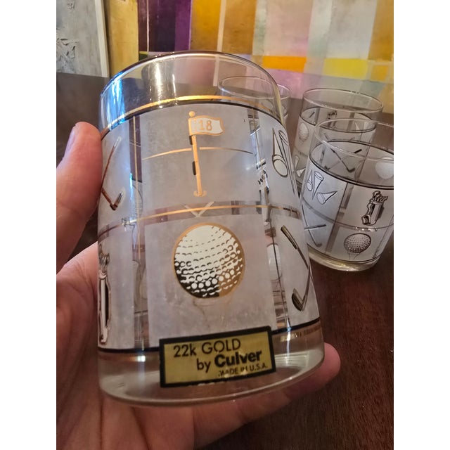 A vintage original designer nos new old stock set ( never used with the original designer 22k gold label) four crystal...