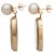 Shimmering agate stuns in the center of these elaborate earrings with yellow gold bases and glittering pearls on top. The...