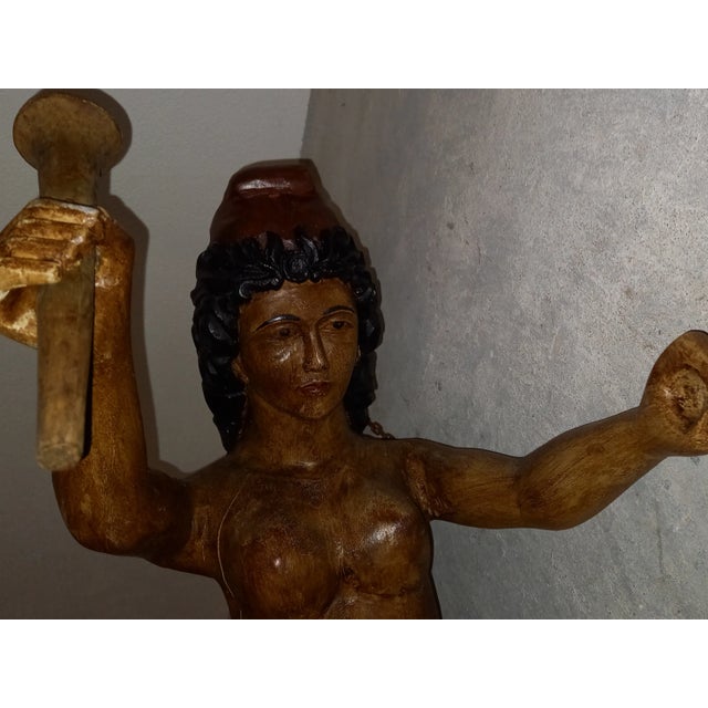 Late 19th Century Wooden Mermaid Figure, 1877 For Sale - Image 5 of 6