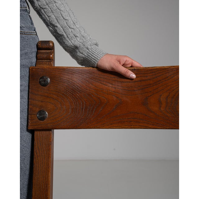 Wood 1970s Set of Four Brutalist Oak Dining Chairs For Sale - Image 7 of 14