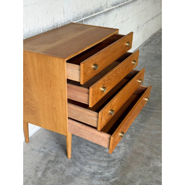 Wood Oak Dresser With 4 Drawers Danish Mid-Century Modern 1960s For Sale - Image 7 of 11