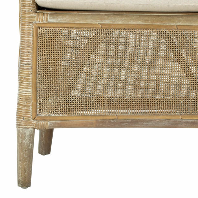 Rattan Armchair in Grey Whitewash For Sale In Philadelphia - Image 6 of 11