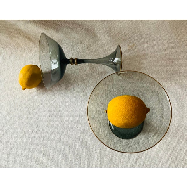 Glass French Crystal Champagne Coupes - Set of 2 For Sale - Image 7 of 18