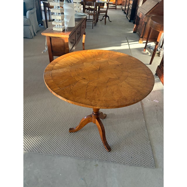 19th Century Swedish Biedermeier Center Table With Starburst Parquetry Top For Sale - Image 4 of 8