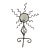 1990s Forged Iron & Glass Celestial Pillar Candle Holder For Sale
