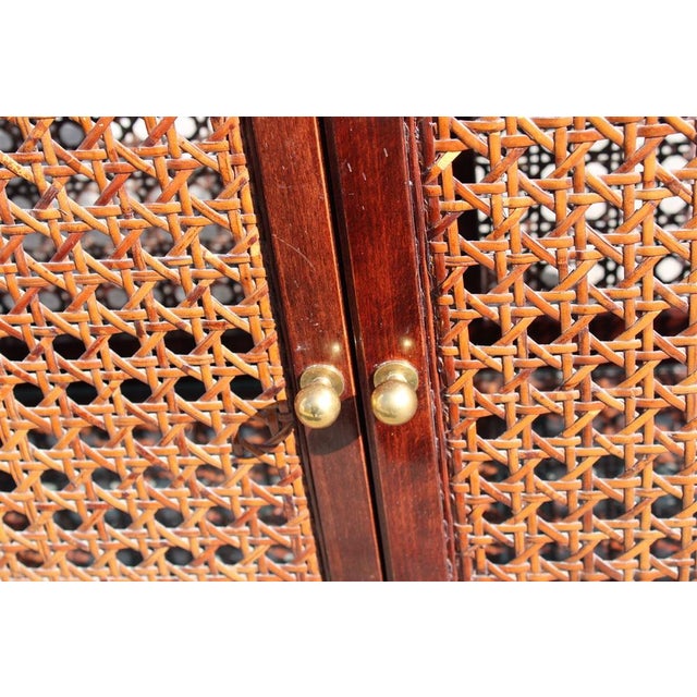Rounded Bookcase Shelf in Wood and Straw, Italy, 1960s For Sale - Image 6 of 18