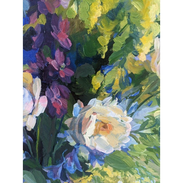 Art Deco Ivanna Hamuliak Floral Still Bouquet Original Oil Painting on Canvas For Sale - Image 3 of 7
