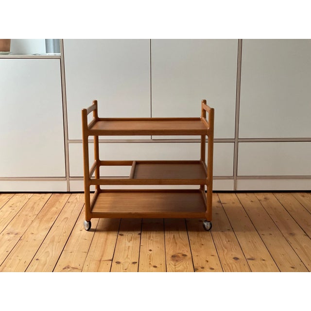 Danish Teak Serving Trolley by Johannes Andersen for CFC Silkeborg For Sale - Image 10 of 10