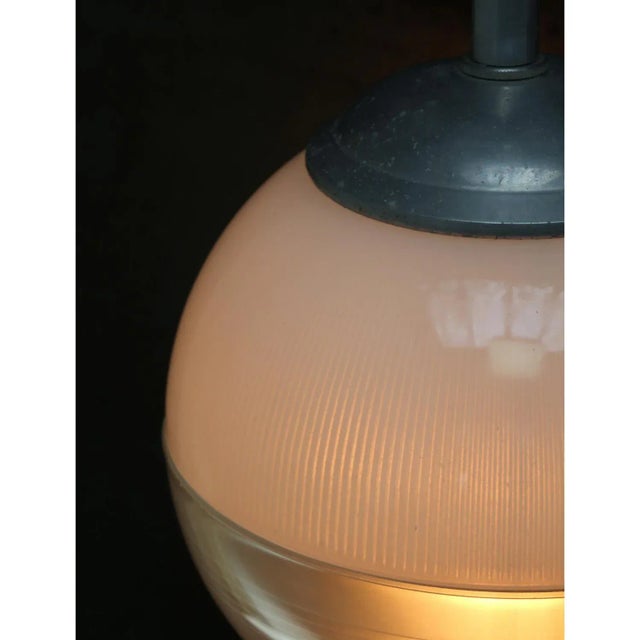 1950s Vintage French Glass Pendant by Holophane, 1950s For Sale - Image 5 of 9