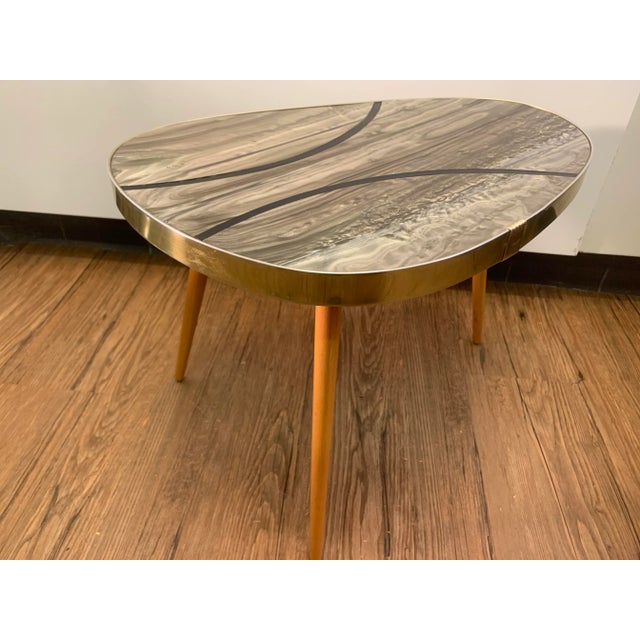 Mid-Century Modern Kidney-Shaped Flower Table or Plant Stand in Formica, 1950s For Sale - Image 3 of 12