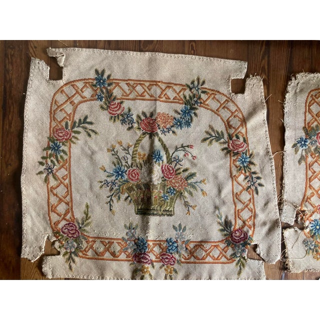 Set of 3 antique 19th century needlepoint tapestries. These are in excellent condition. Please review all pictures...