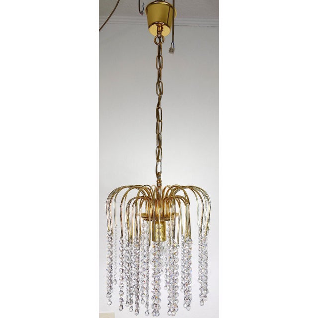 Brass and Lead Crystal Chandelier from Joska Bodenmais, 1970s, in Very Good conditions. Designed 1970 to 1979 I have...