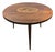 French Art Deco Style Round Wooden Cocktail or Side Table With Marquetry Center For Sale