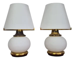 Italian Modern Murano Glass Table Lamps by F. Fabbian, 1960s, Set of 2
