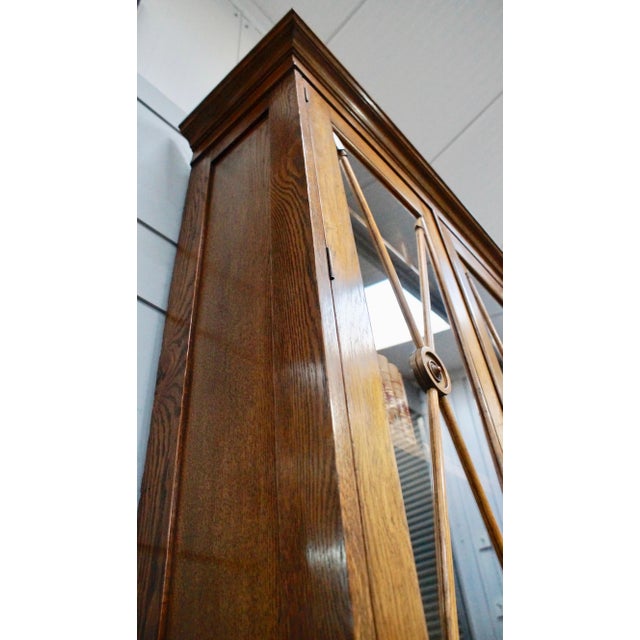 Antique Solid Oak University Bookcase, 1901 For Sale - Image 10 of 14