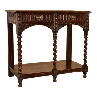 19th Century English Oak Carved Console For Sale