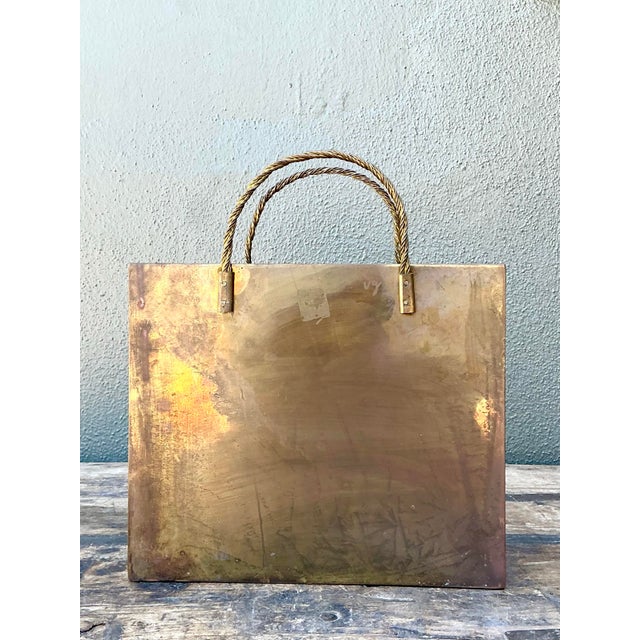 Vintage Brass Shopping Bag For Sale - Image 11 of 12