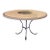 Arhaus Italian Travertine Mosaic Dining Table, 54" Round, Wrought Iron Base For Sale