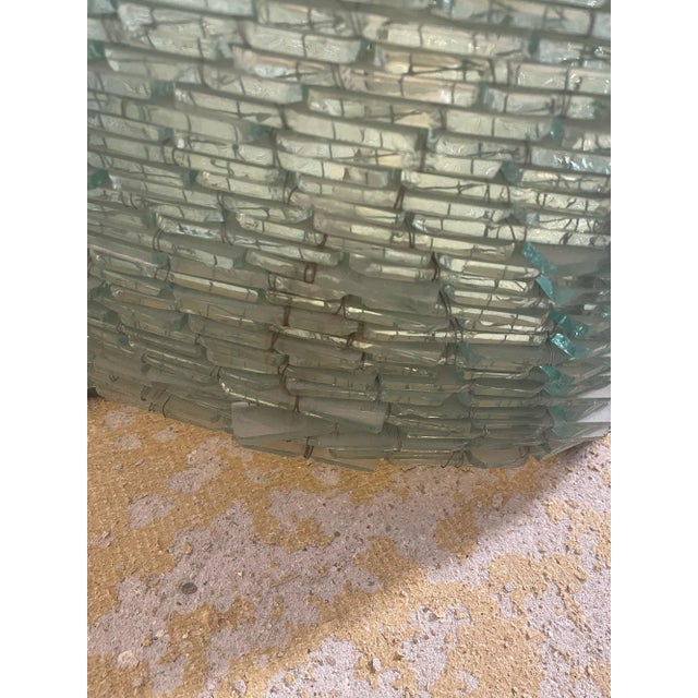 Aqua Pyramidal Glass Floor Lamp by Eric Debras, France, 1970s For Sale - Image 8 of 10