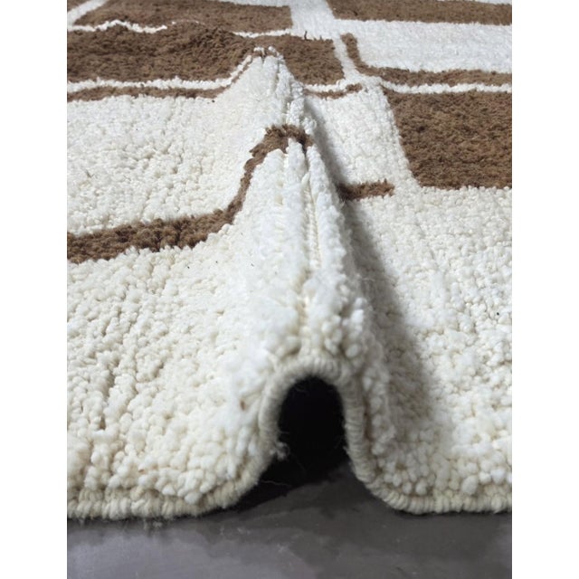 Textile Brown Moroccan Handmade Rug - 9.9 X 8.3 Ft For Sale - Image 7 of 8