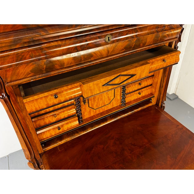 Biedermeier Oak and Mahogany Secretaire, 1860s For Sale - Image 14 of 18