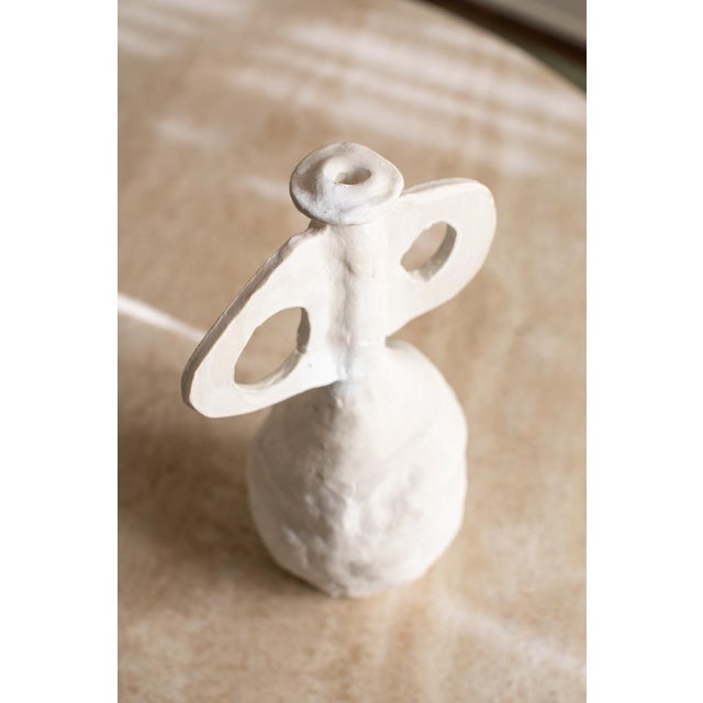 Ceramic Handmade Abstract Freeform White Vase For Sale - Image 7 of 7