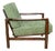 Vintage Brown Wooden Armchair in Green-Olive Jeans Design from Z. Bączyk, 1970s For Sale