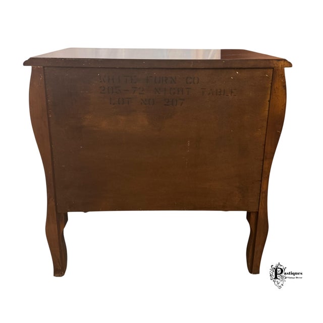 Brown Vintage White Furniture French Provincial Style Mahogany Nightstand For Sale - Image 8 of 10
