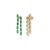 3.94ct Emerald Diamond Long Double Dangle Drop Earrings in 14k Yellow Gold- A Pair For Sale - Image 4 of 12
