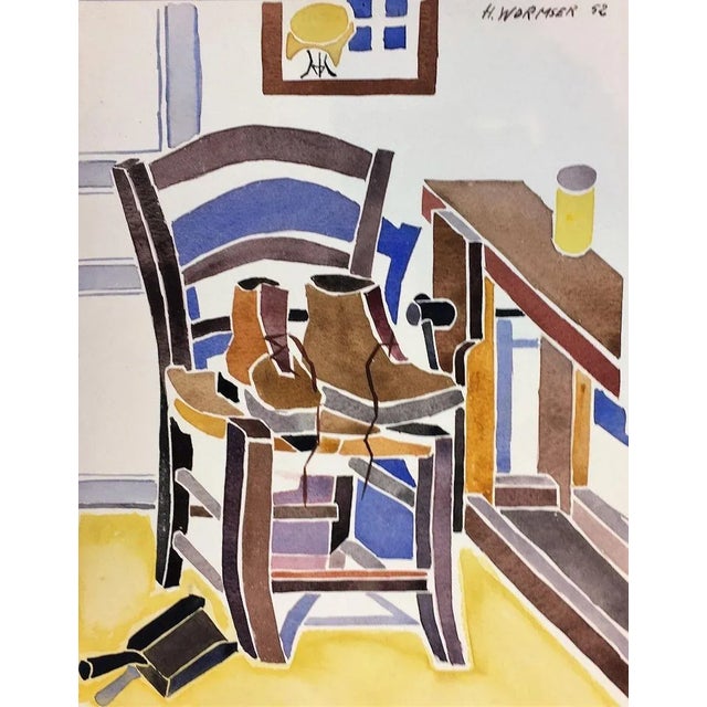 The Boots - Original Mixed Media on Paper by Henry Wormser - 1952 1952 For Sale - Image 4 of 4