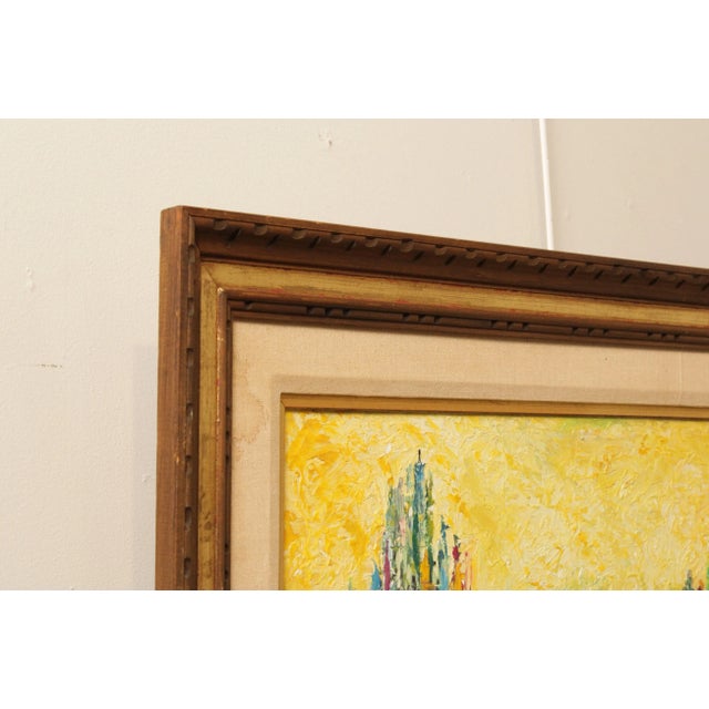 1970s Charles Melohs 'Sunrise Over New York' Abstract Oil Painting For Sale - Image 5 of 13
