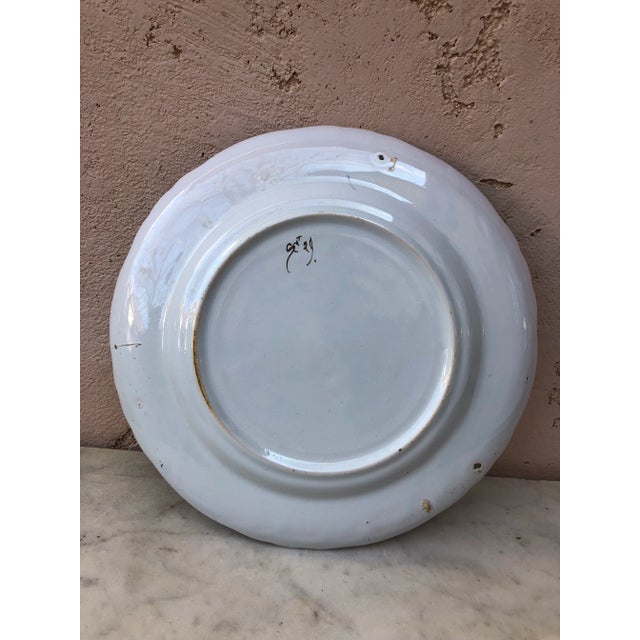 1900 - 1909 Circa 1900 French Faience Plate Emile Galle Saint Clement For Sale - Image 5 of 7