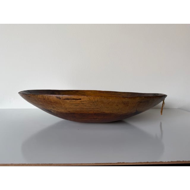 Vintage Primitive Organic Style Hand-Carved Wood Bowl For Sale In Miami - Image 6 of 12