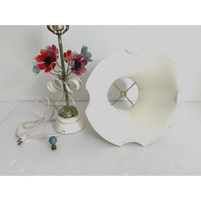 Italian Flower Bouquet Lamp & Shade, C1960 For Sale - Image 18 of 18